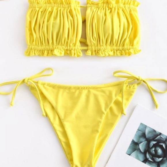 Zaful Other - 🌞ZAFUL Yellow two piece bikini size small NWT